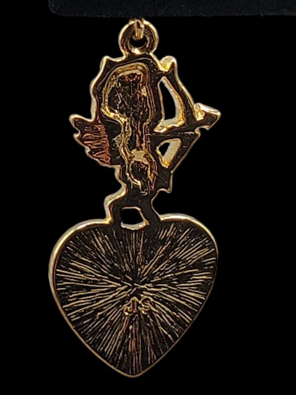 Jim Shore Post Earrings Cherub Dangling  Heart Mabe Pearl Rare Find Collectible - Picture 6 of 13